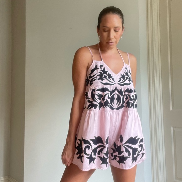 Free People Pink Embroidered Romper - Picture 8 of 8